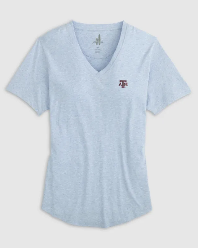 Women's Texas A&M Merediths V-Neck T-Shirt sold by Johnnie-O