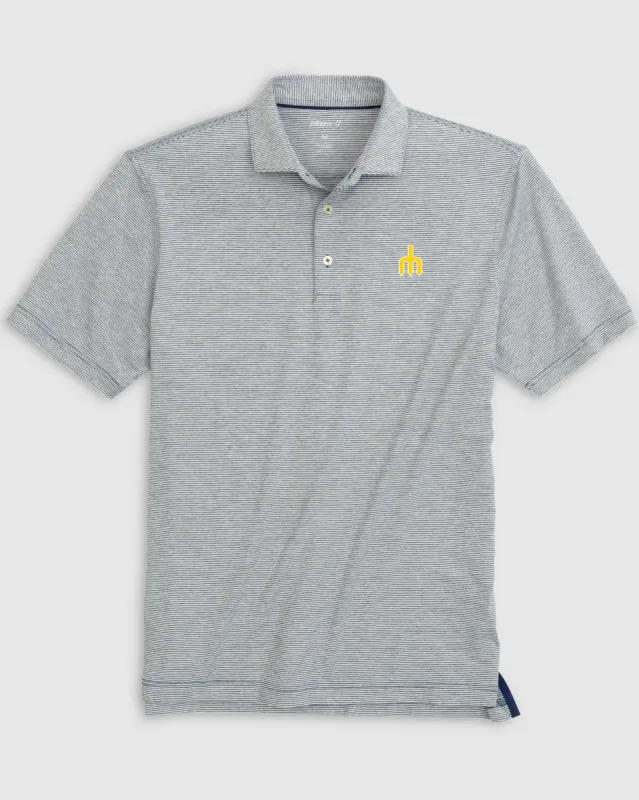 Seattle Mariners Lyndon Striped Jersey Performance Polo - Cooperstown Logo made by Johnnie-O
