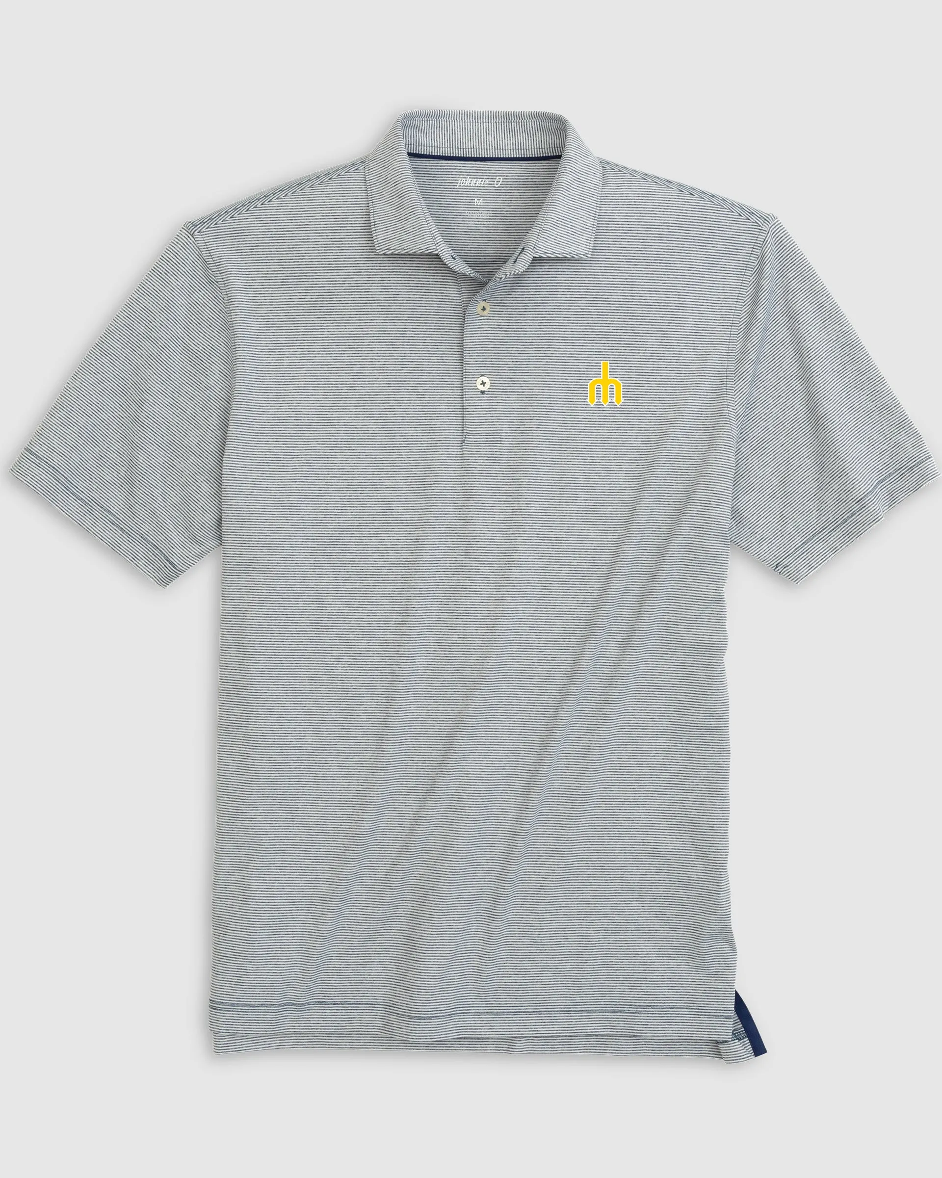 Seattle Mariners Lyndon Striped Jersey Performance Polo - Cooperstown Logo sold by Johnnie-O