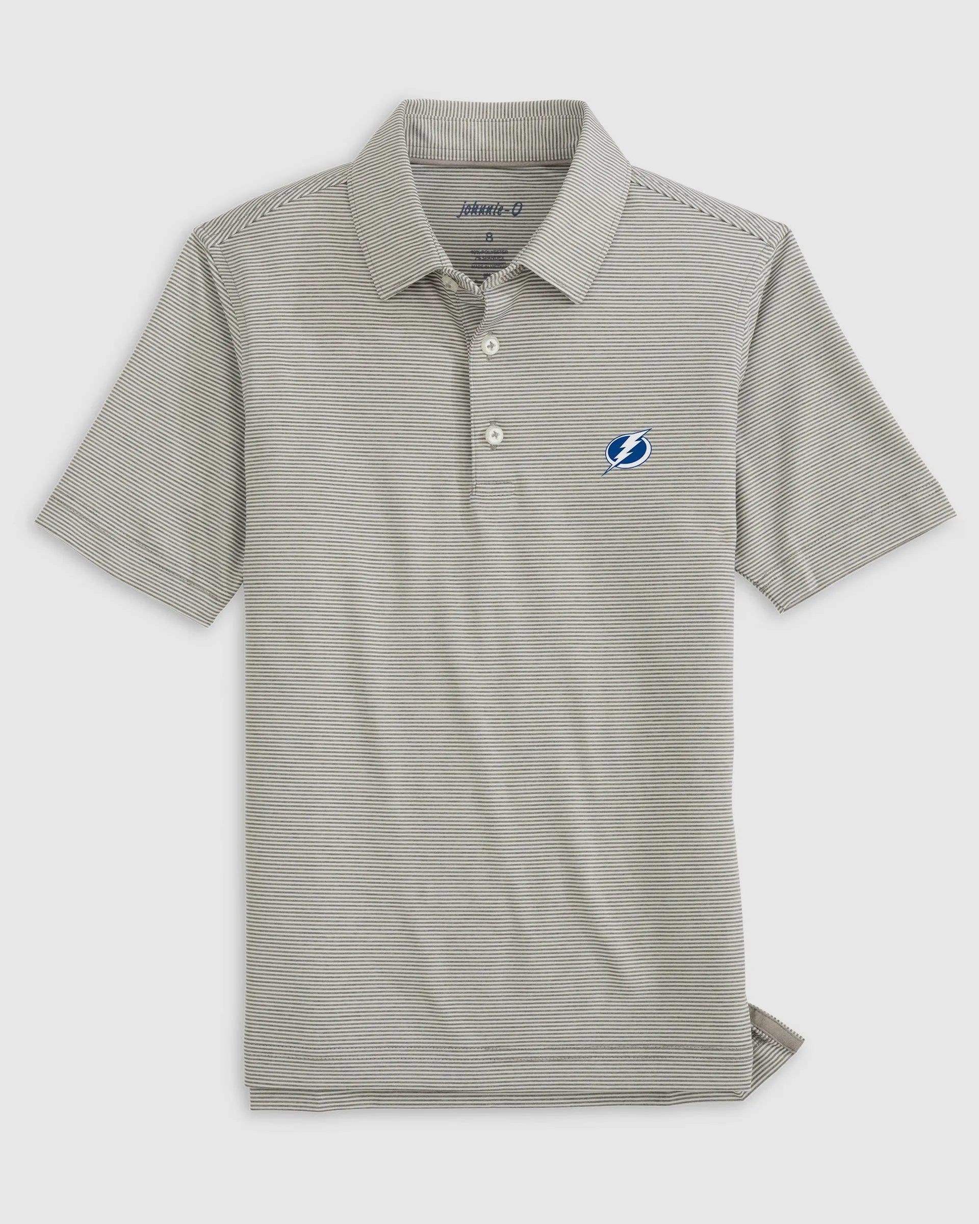 Tampa Bay Lightning Lyndonn Jr. Striped Jersey Performance Polo sold by Johnnie-O