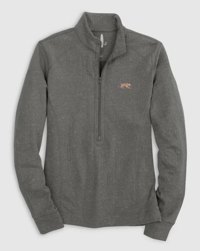 Women's Louisiana State Kennedy 1/4 Zip Pullover - Tiger Mike Logo sold by Johnnie-O