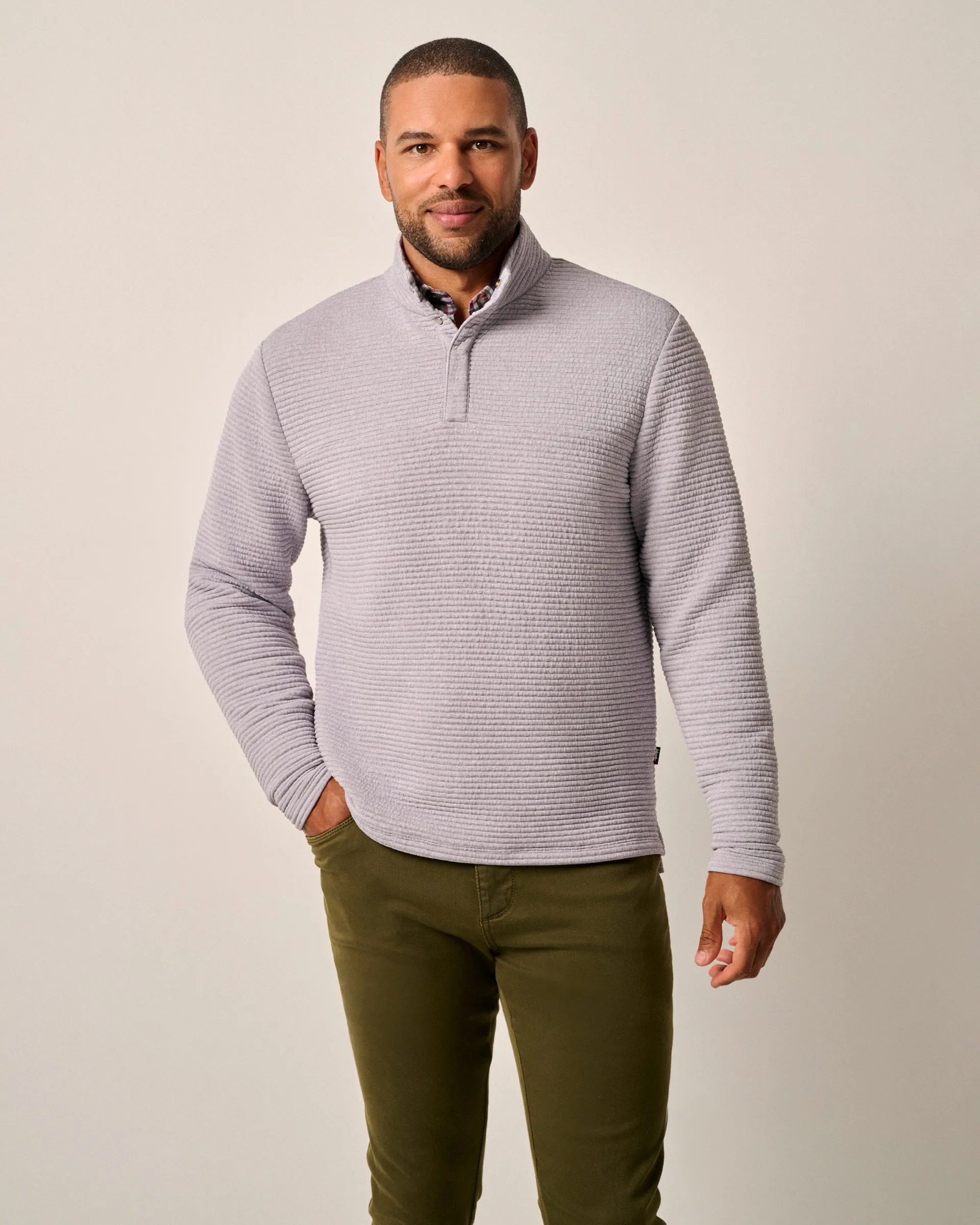 Benjy Heathered Henley Pullover sold by Johnnie-O