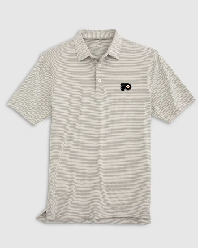 Philadelphia Flyers Lyndonn Striped Jersey Performance Polo made by Johnnie-O