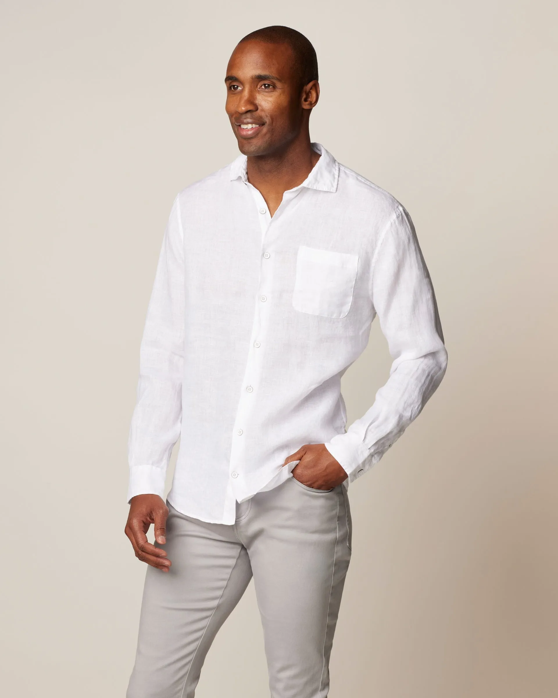 Hangin' Out Linen Button Up Shirt - Emory sold by Johnnie-O product image thumbnail 4