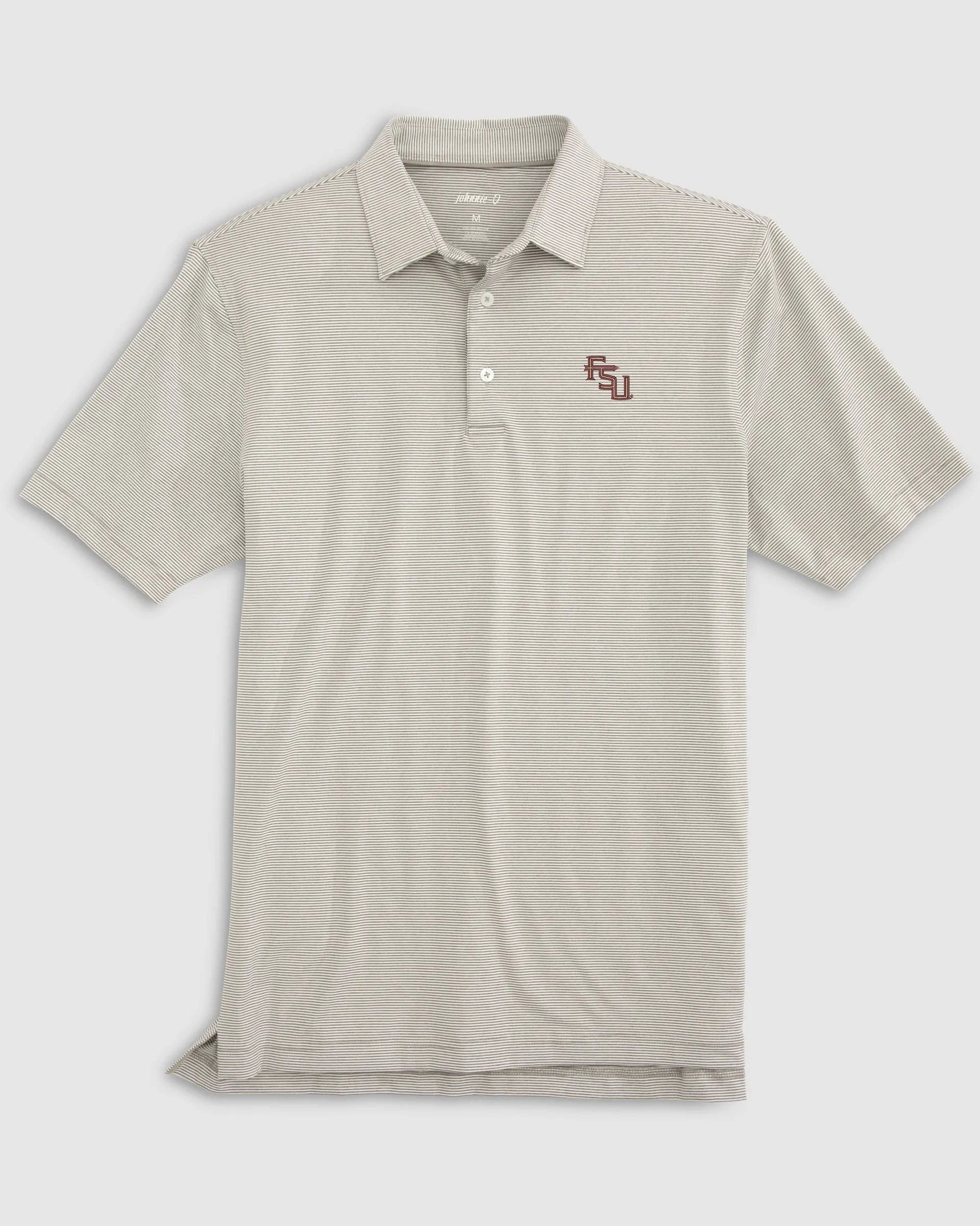 Florida State Lyndonn Striped Jersey Performance Polo - Stacked Logo sold by Johnnie-O