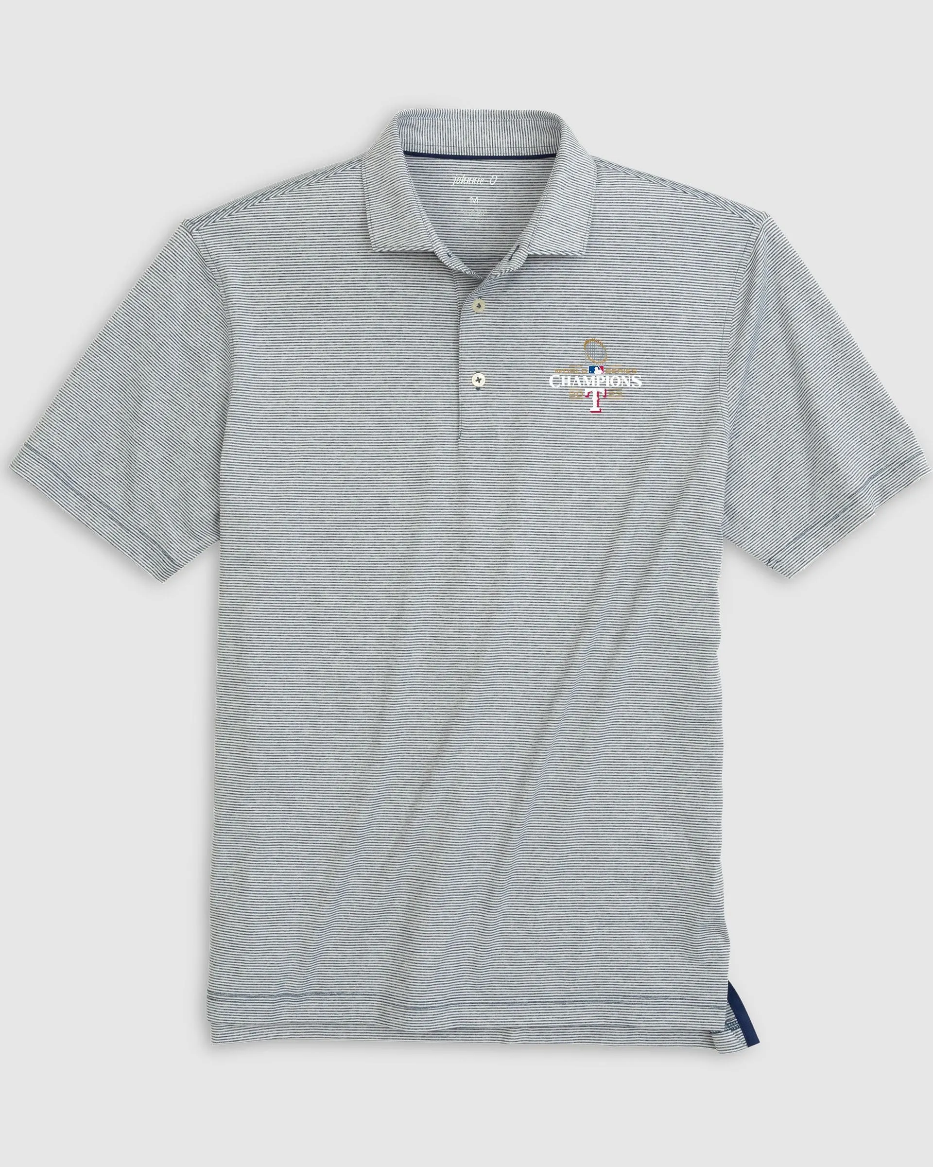 Texas Rangers World Series 2023 Lyndon Striped Jersey Performance Polo sold by Johnnie-O