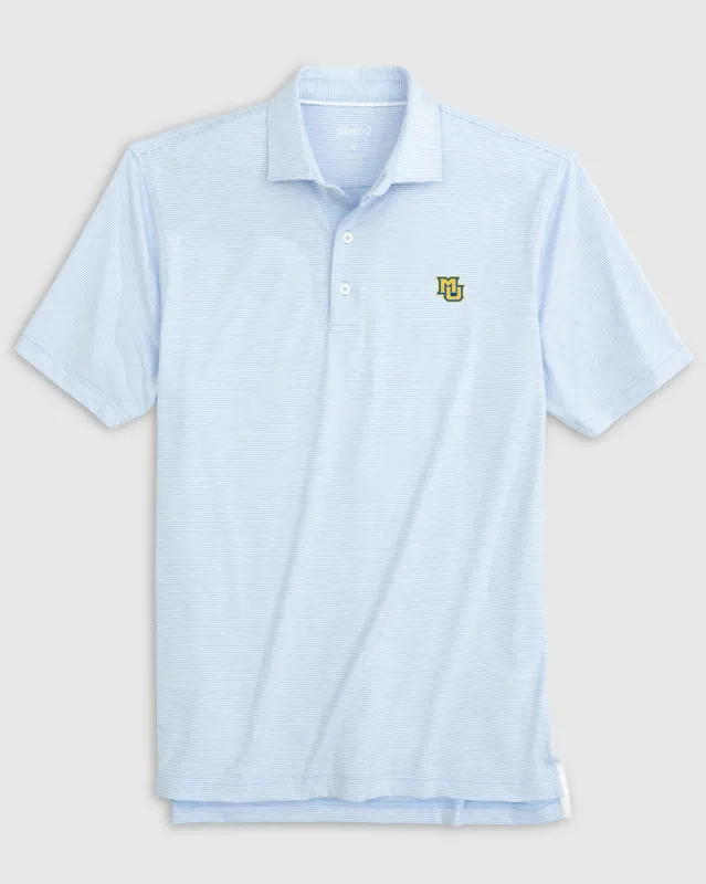 Marquette University Lyndonn Striped Jersey Performance Polo sold by Johnnie-O