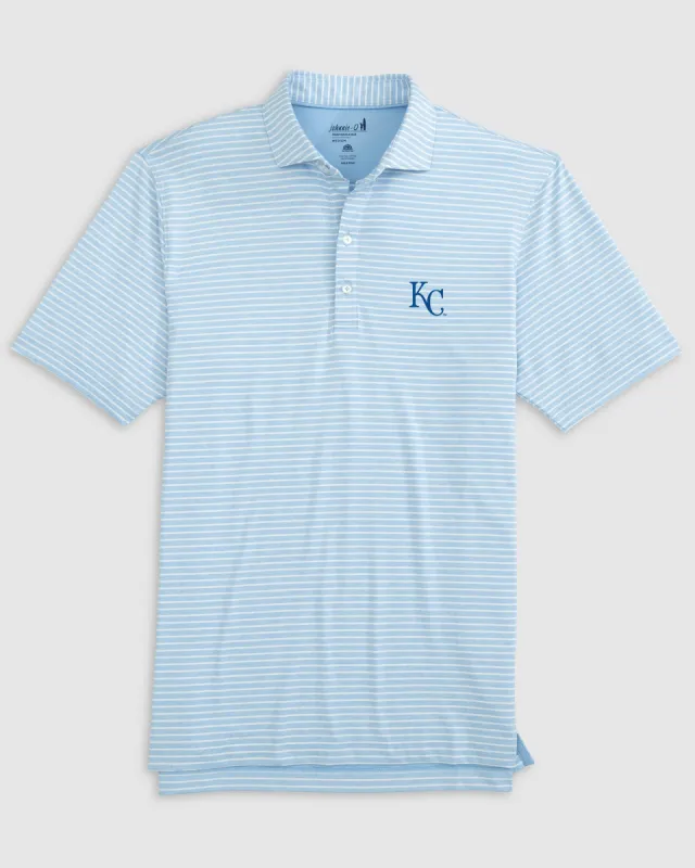 Kansas City Royals Clipperr Striped Jersey Performance Polo sold by Johnnie-O