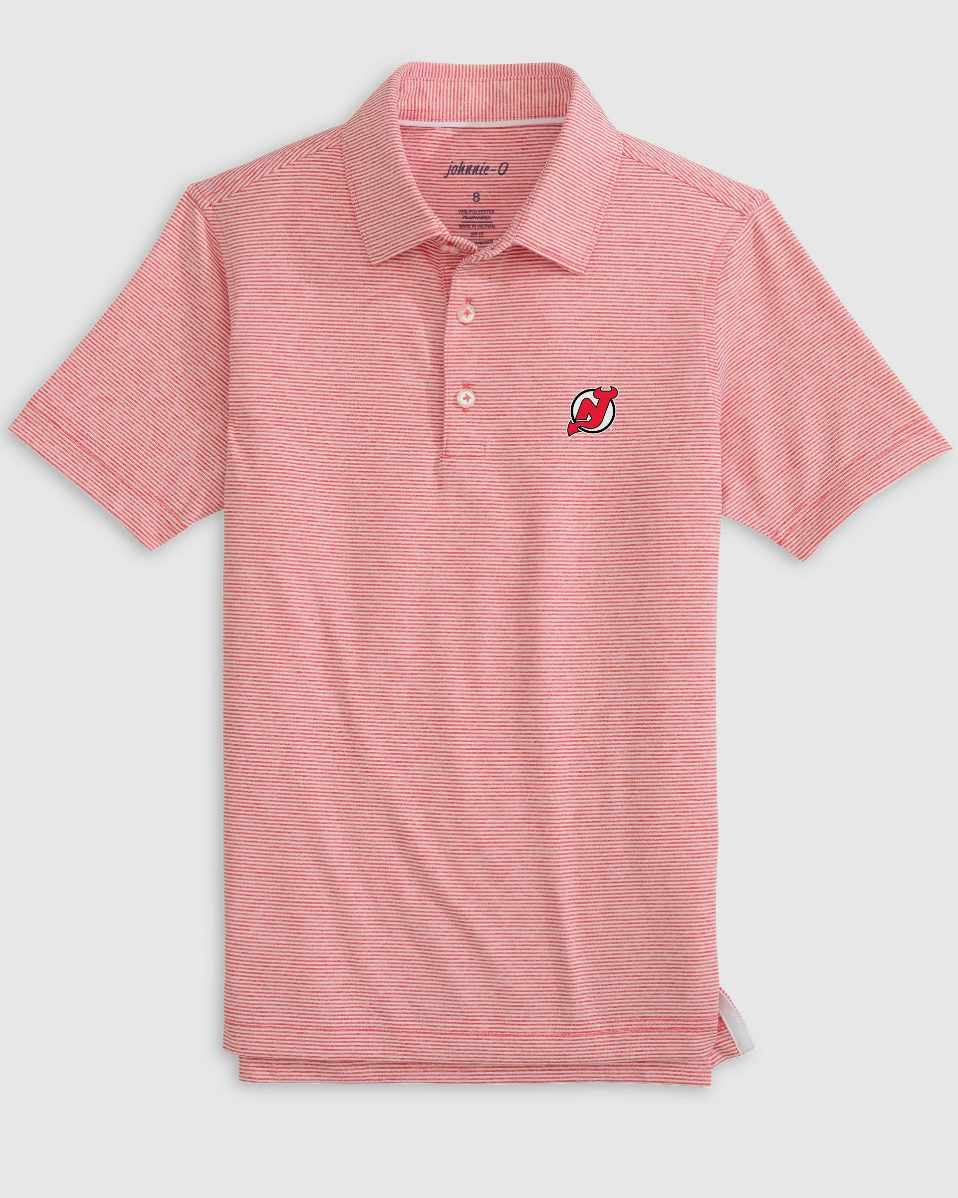 New Jersey Devils Lyndonn Jr. Striped Jersey Performance Polo sold by Johnnie-O product image thumbnail 2