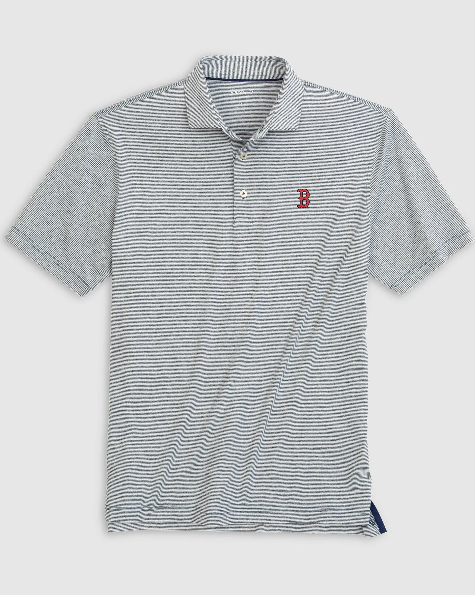 Boston Red Sox Lyndonn Striped Jersey Performance Polo sold by Johnnie-O