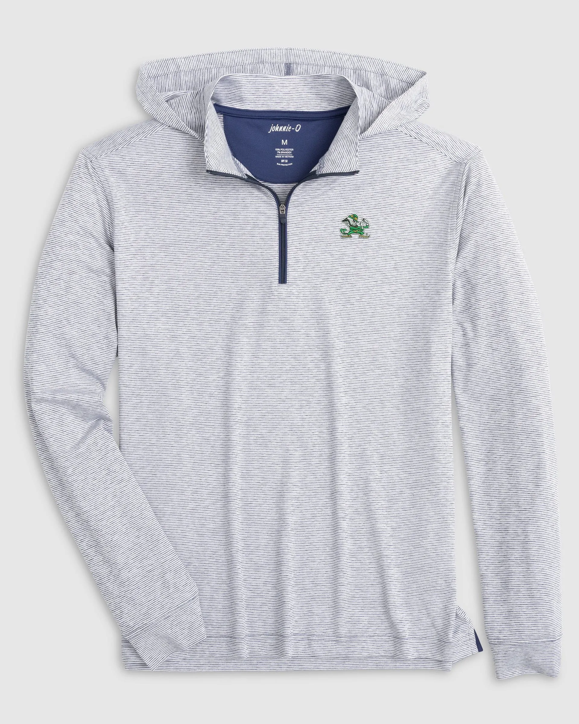 Notre Dame Hybrid Performance 1/4 Zip Hoodie sold by Johnnie-O