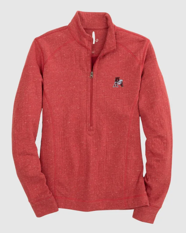 Women's Arkansas Kennedy 1/4 Zip Pullover - Vault Logo sold by Johnnie-O