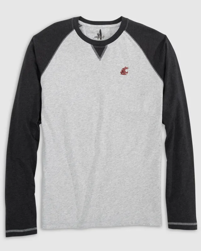 Washington State Alsen Long Sleeve Baseball Tee sold by Johnnie-O