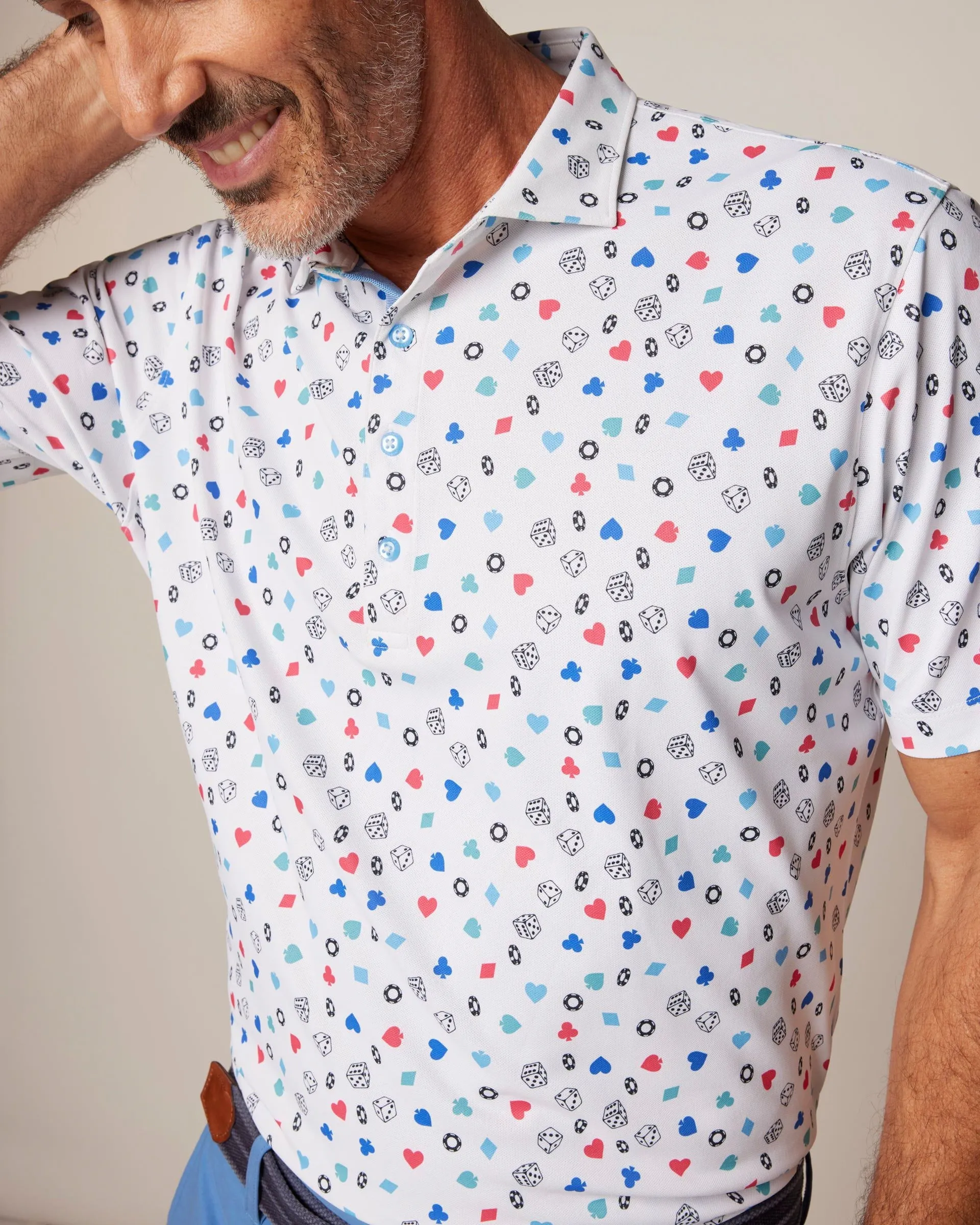 The High Roller Printed Mesh Performance Polo sold by Johnnie-O product image thumbnail 2