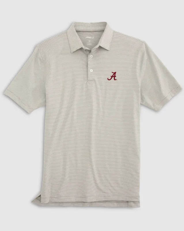 University of Alabama Lyndonn Striped Jersey Performance Polo made by Johnnie-O