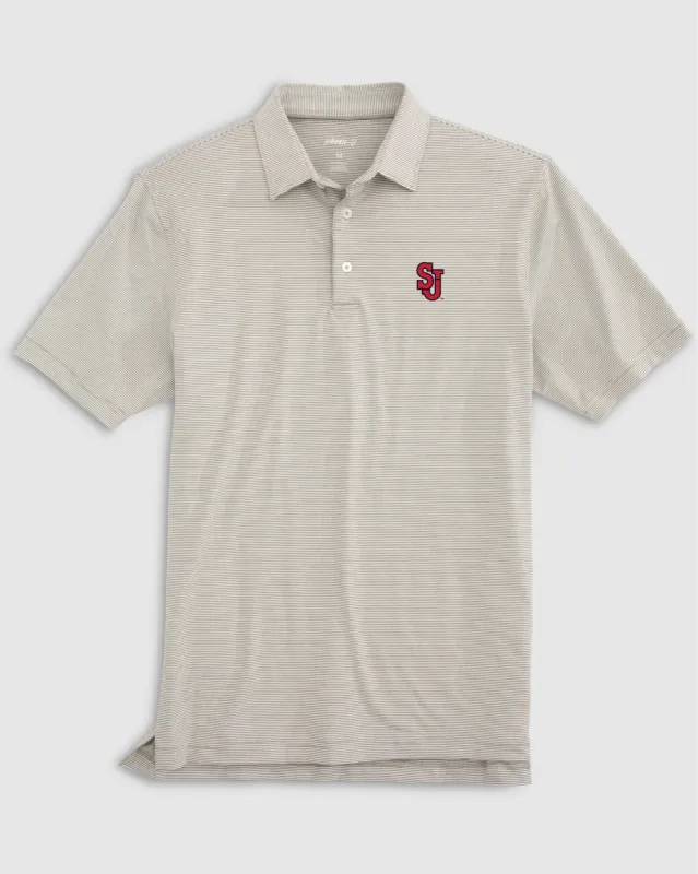 St. John's Lyndonn Striped Jersey Performance Polo sold by Johnnie-O