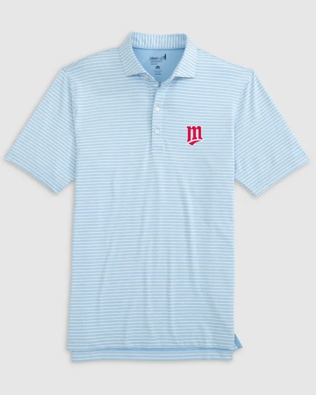 Minnesota Twins Clipperr Striped Jersey Performance Polo - Cooperstown Logo sold by Johnnie-O