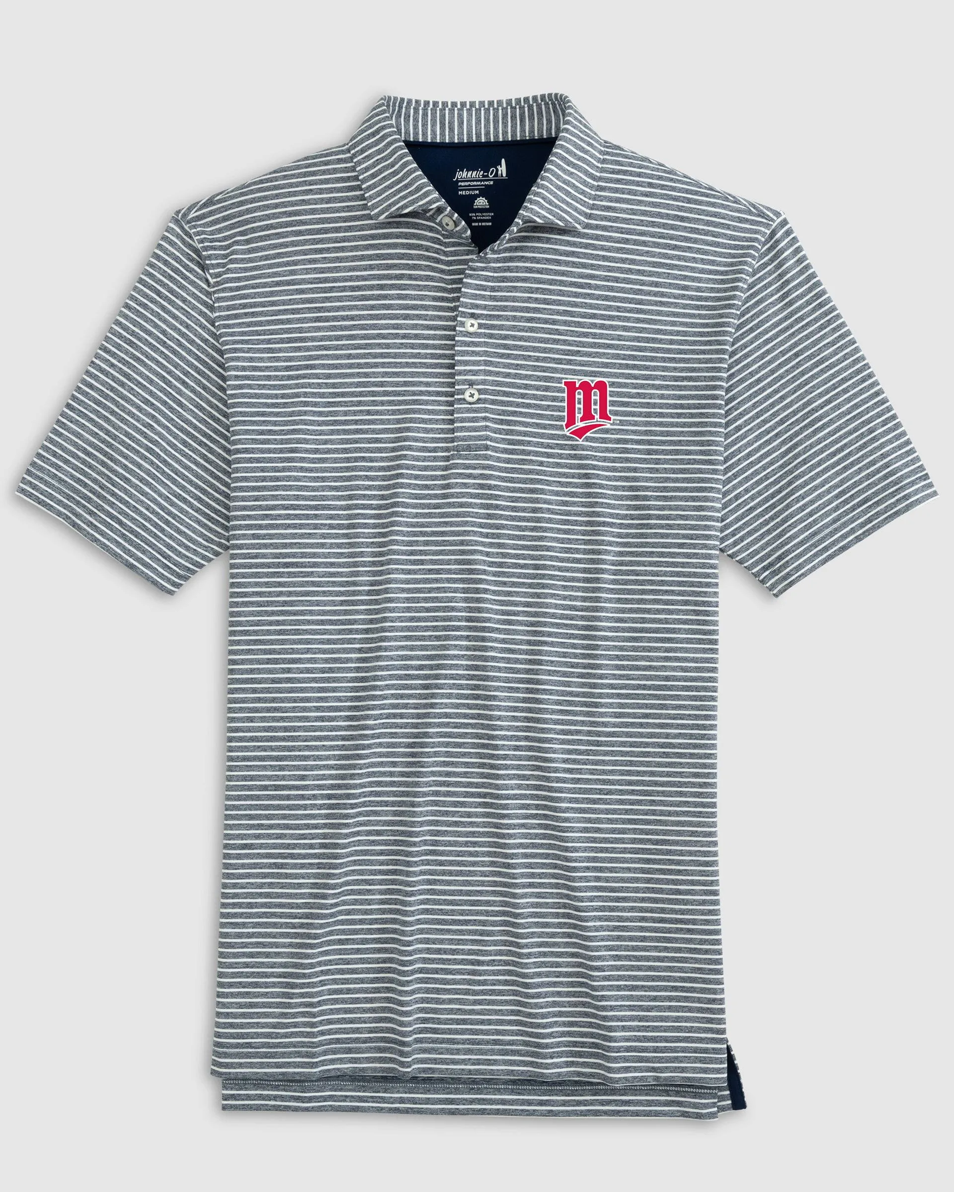 Minnesota Twins Clipperr Striped Jersey Performance Polo - Cooperstown Logo sold by Johnnie-O product image thumbnail 2