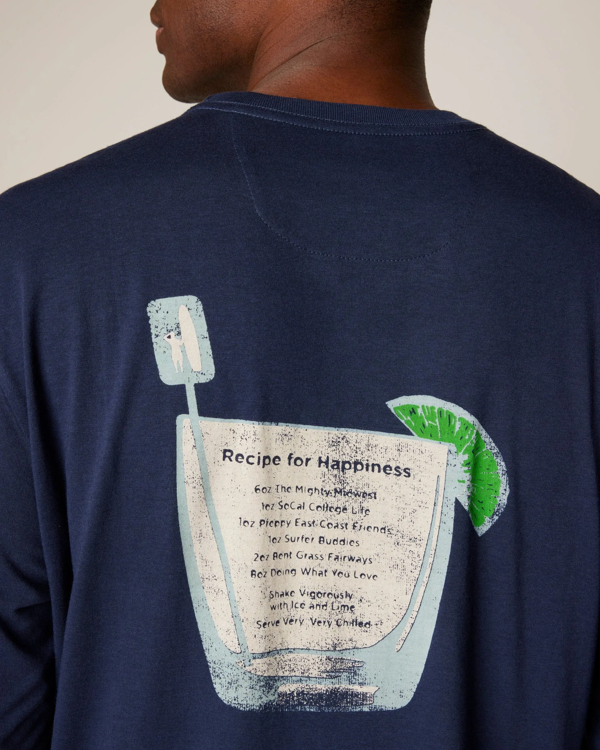 Recipe For Happiness Long Sleeve Graphic T-Shirt sold by Johnnie-O product image thumbnail 3