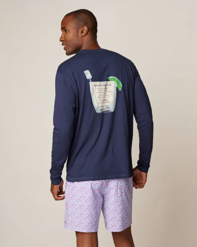 Recipe For Happiness Long Sleeve Graphic T-Shirt sold by Johnnie-O