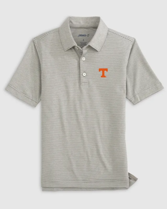 Tennessee Lyndonn Jr. Striped Jersey Performance Polo made by Johnnie-O