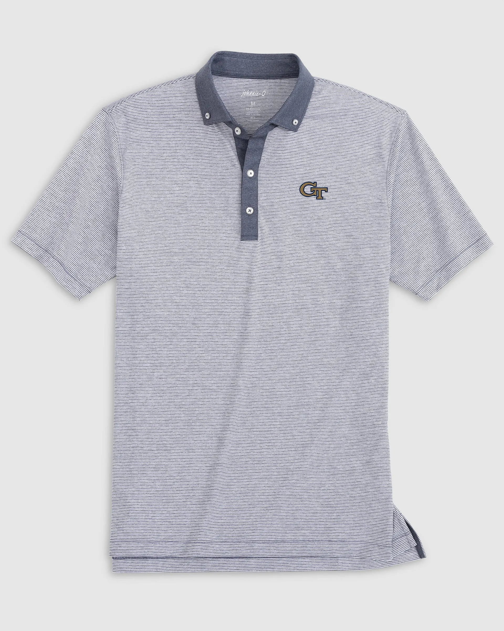 Georgia Tech Walsh Striped Jersey Performance Polo sold by Johnnie-O