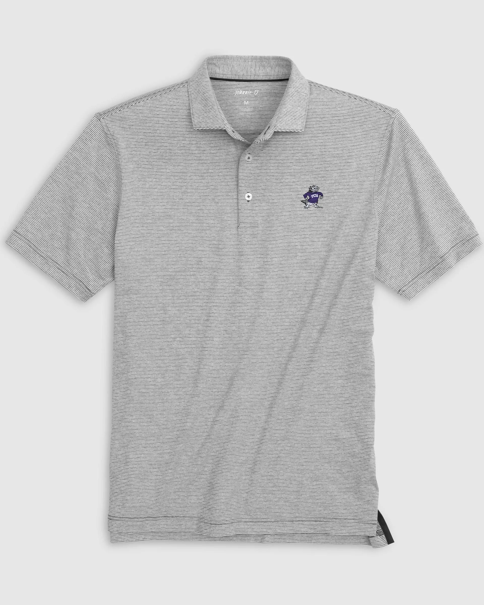 Texas Christian Lyndonn Striped Jersey Performance Polo - Vault Logo sold by Johnnie-O product image thumbnail 2