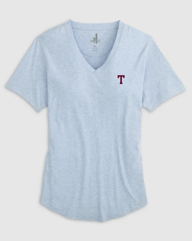 Women's Texas A&M Merediths V-Neck T-Shirt - Vault Logo sold by Johnnie-O