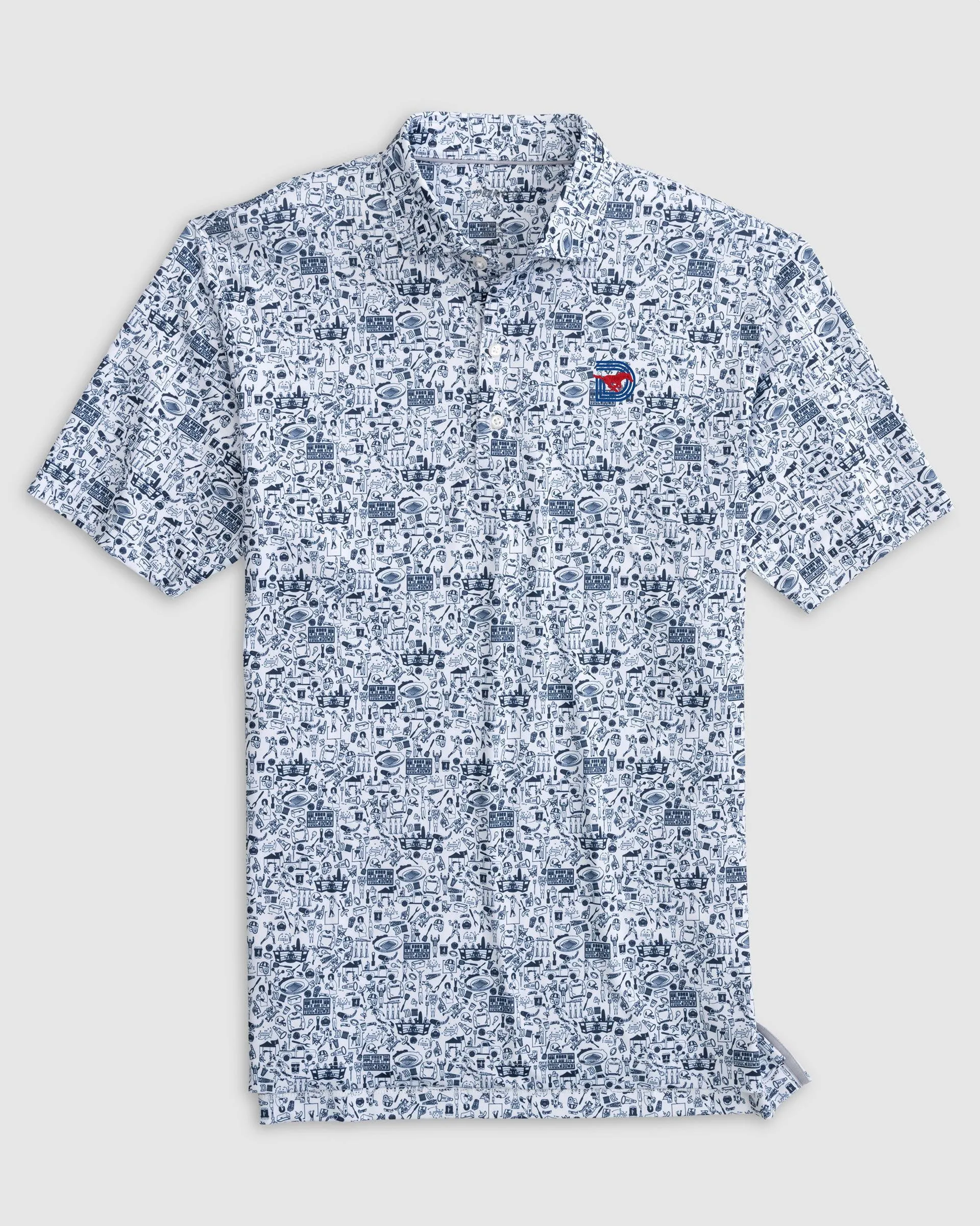 Southern Methodist Tailgater Printed Jersey Performance Polo - Triple D Logo sold by Johnnie-O product image thumbnail 3