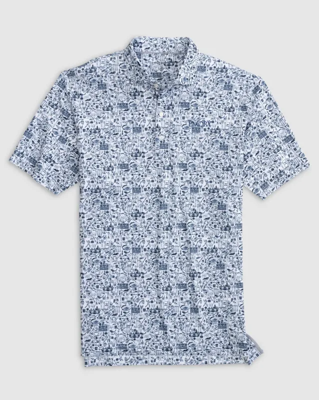 Emory Tailgater Printed Jersey Performance Polo made by Johnnie-O