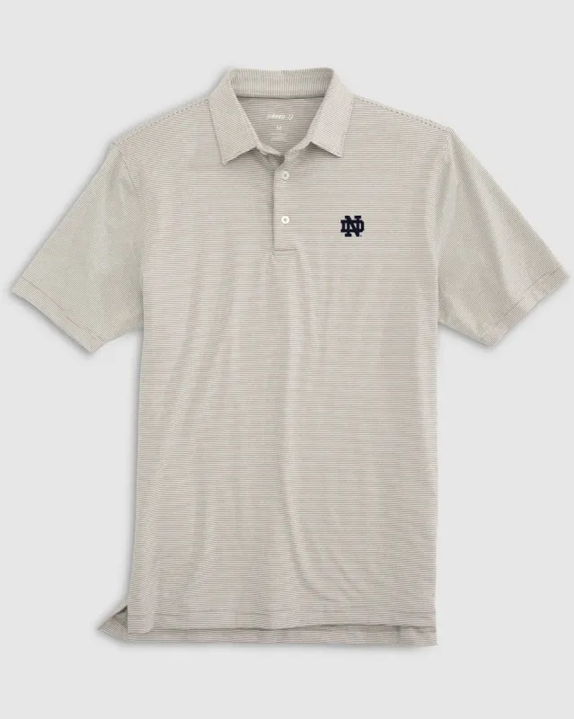 Notre Dame Lyndon Striped Jersey Performance Polo sold by Johnnie-O