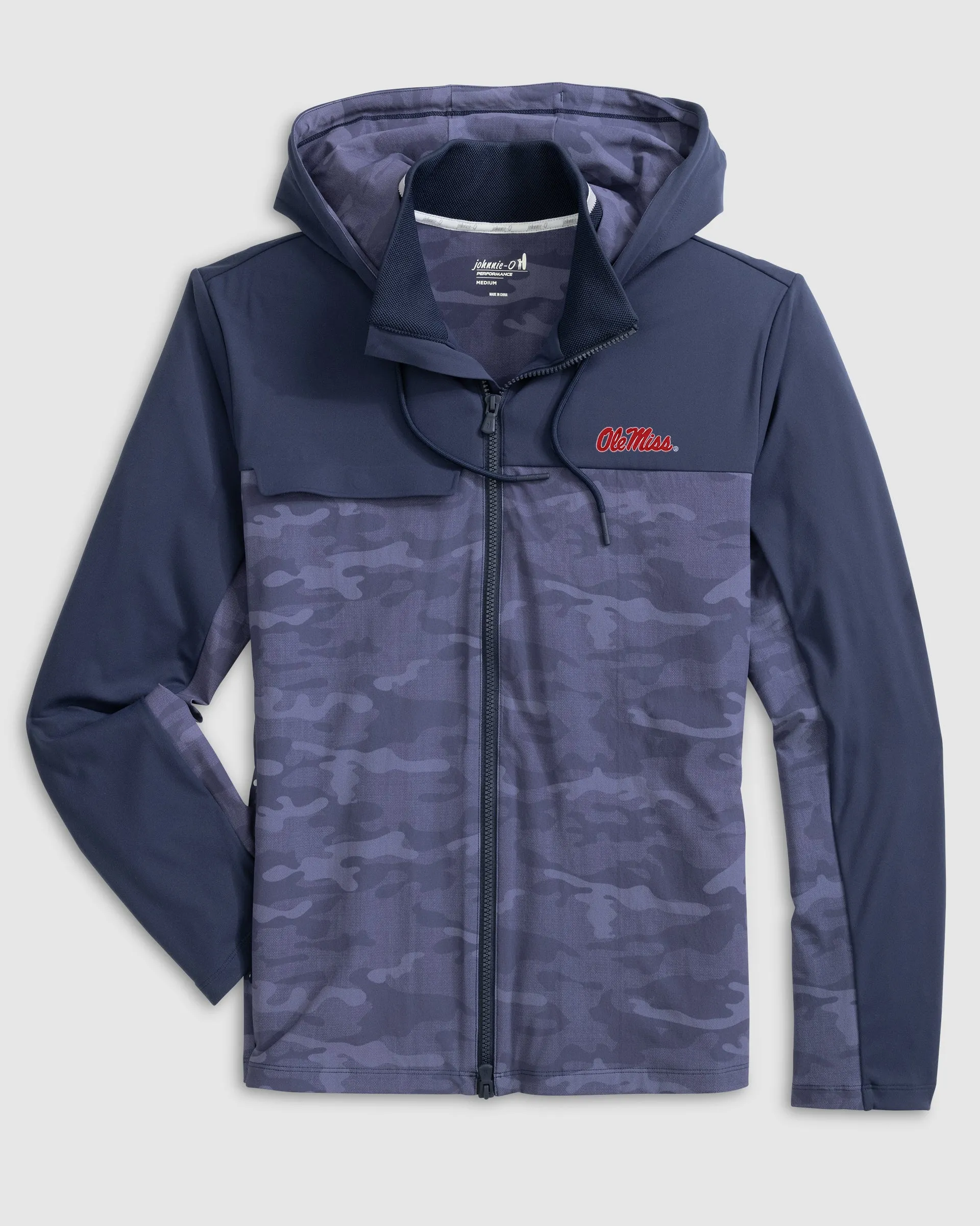 Ole Miss Callahan Camo Hooded Performance Jacket sold by Johnnie-O