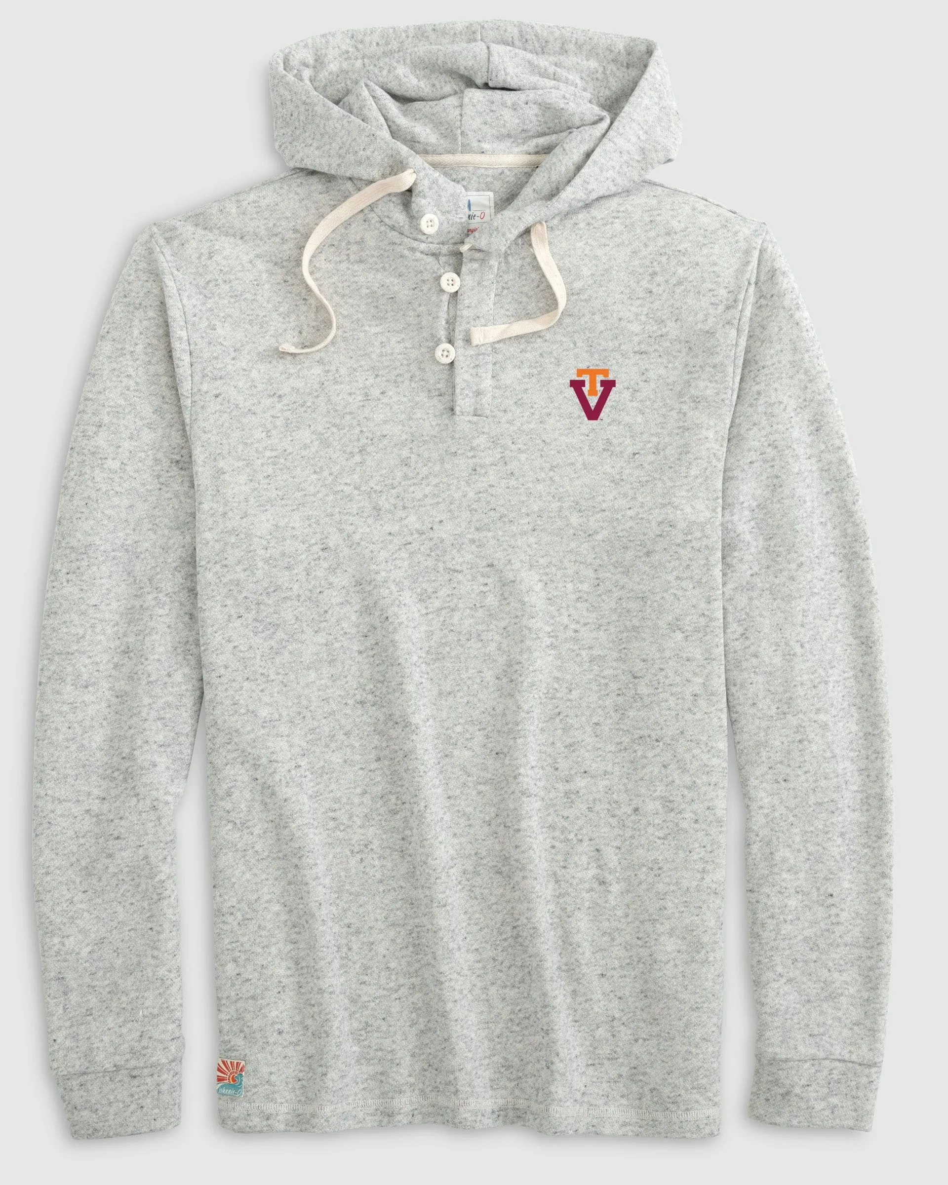 Virginia Tech Kampton Henley Hoodie Pullover - Vault Logo sold by Johnnie-O
