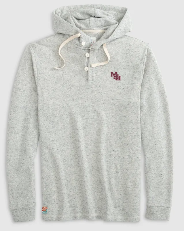 Mississippi State Kampton Henley Hoodie Pullover - Vault Logo sold by Johnnie-O