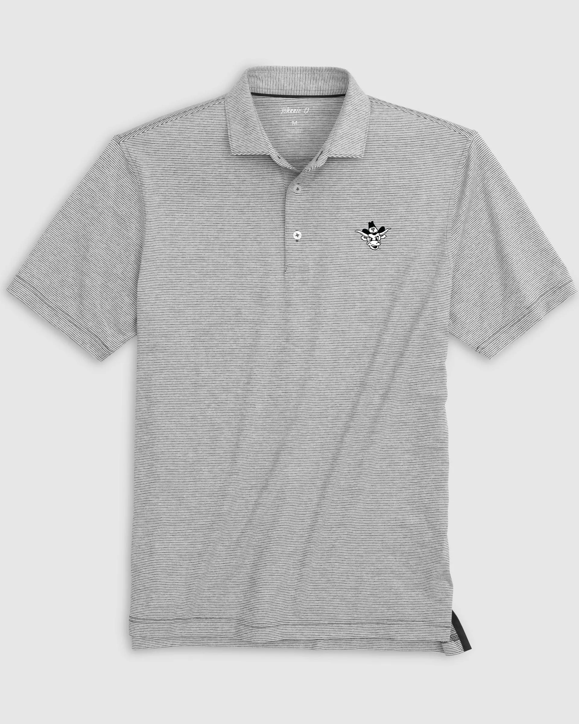 Texas Lyndonn Striped Jersey Performance Polo - Vault Logo sold by Johnnie-O