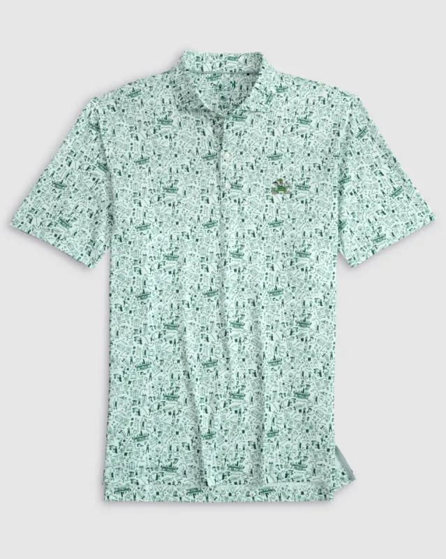Notre Dame Hoop There It Is Performance Jersey Polo - Leprechaun Logo sold by Johnnie-O