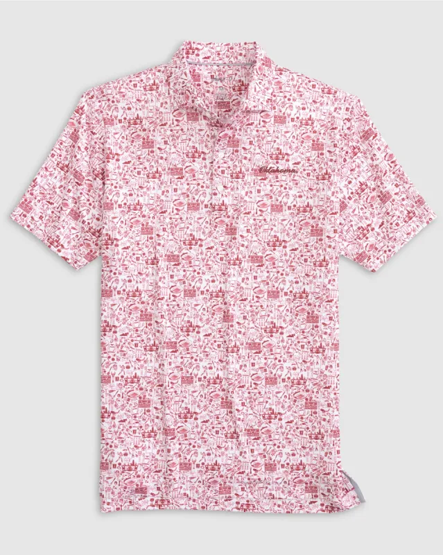 Oklahoma Tailgater Jr. Performance Jersey Polo - Script Logo sold by Johnnie-O