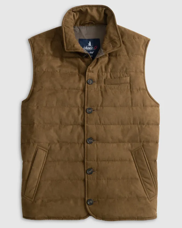 Pickens Quilted Faux Suede Vest sold by Johnnie-O
