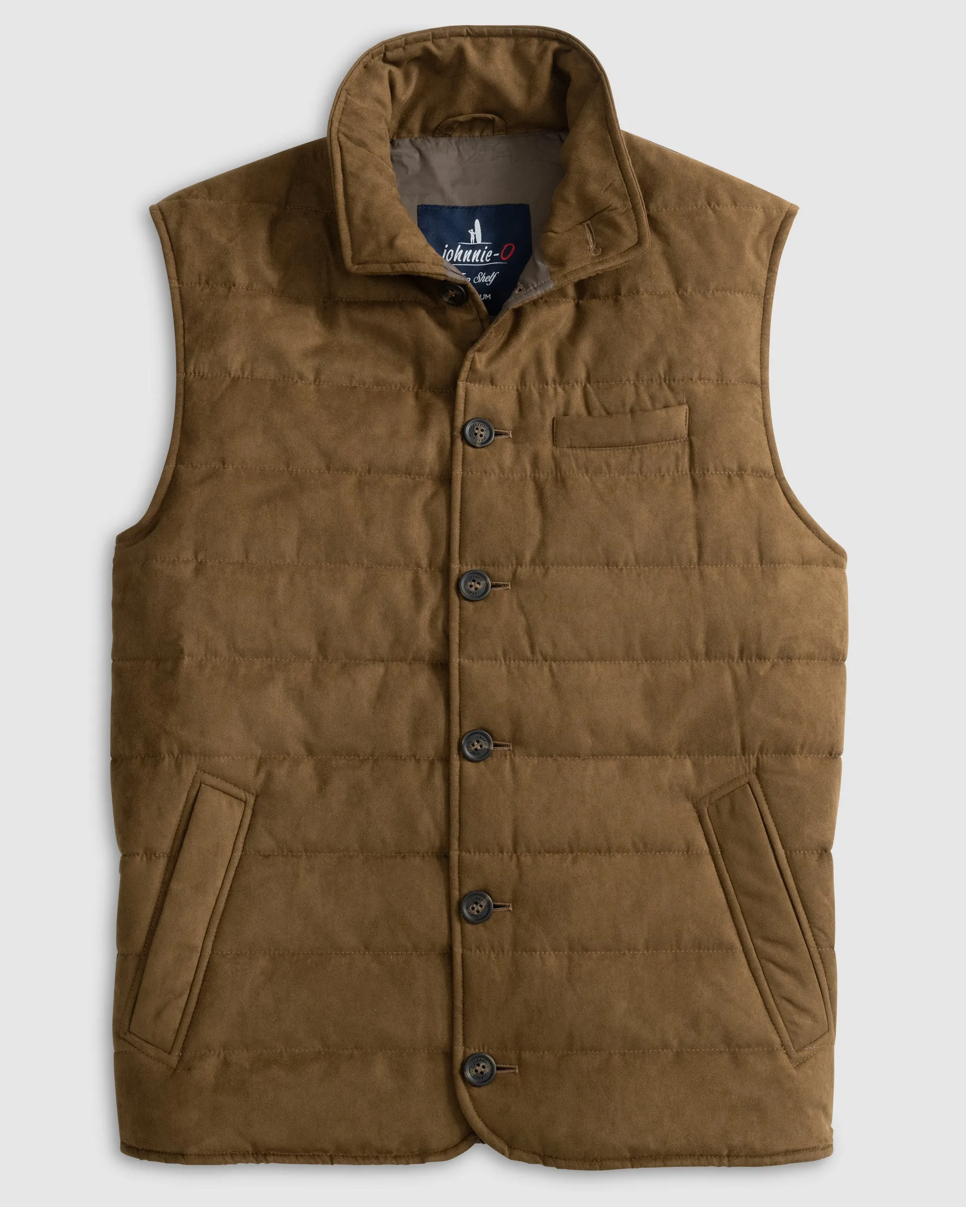 Pickens Quilted Faux Suede Vest sold by Johnnie-O