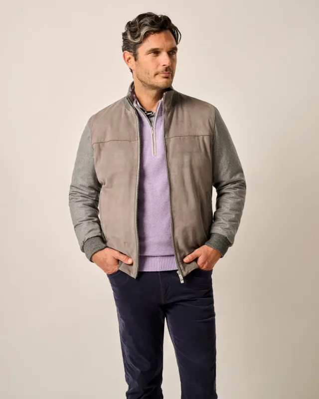 Zuko Lamb Suede Bomber Jacket sold by Johnnie-O