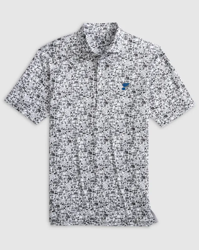St. Louis Blues Slap Shot Performance Jersey Polo sold by Johnnie-O