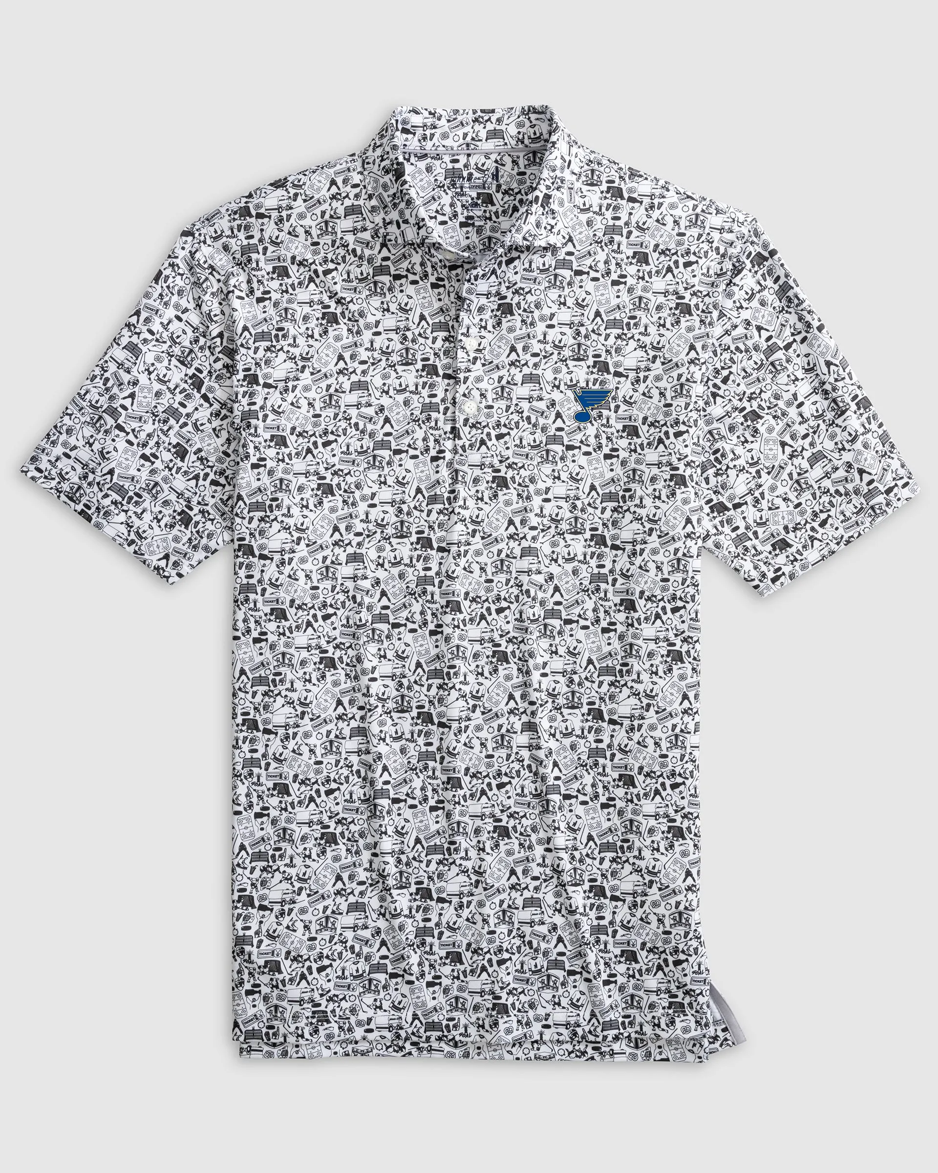 St. Louis Blues Slap Shot Performance Jersey Polo sold by Johnnie-O