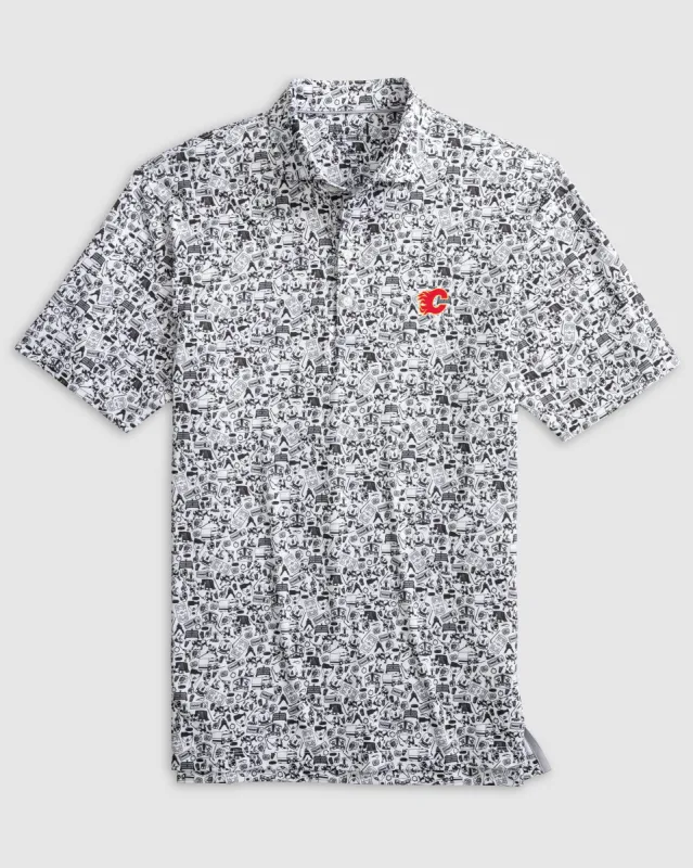 Calgary Flames Slap Shot Performance Jersey Polo sold by Johnnie-O