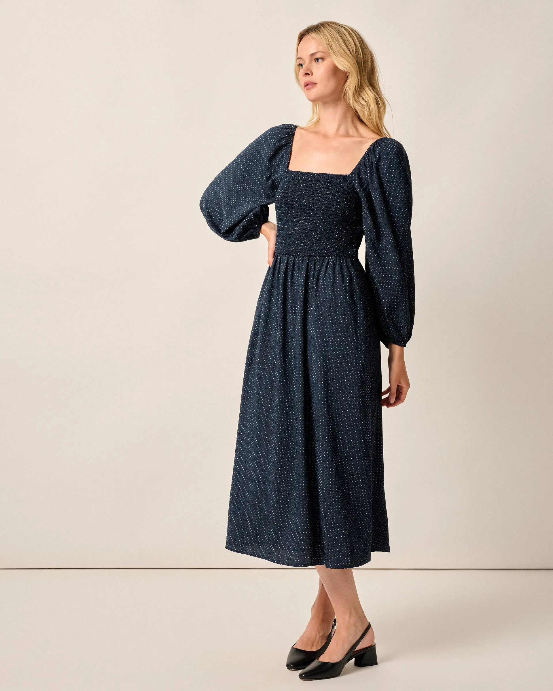 Selena Mini-Dot Maxi Dress sold by Johnnie-O product image thumbnail 5