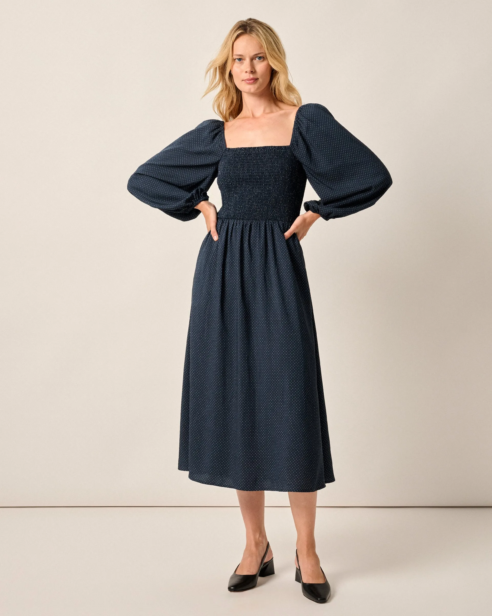 Selena Mini-Dot Maxi Dress sold by Johnnie-O product image thumbnail 4