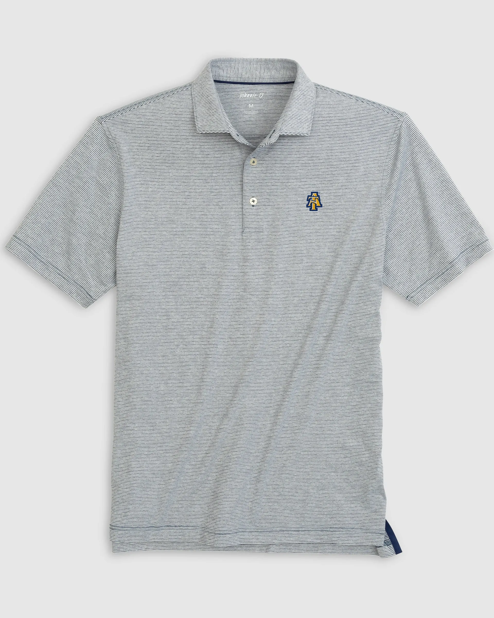 NC AT&T State Lyndonn Striped Jersey Performance Polo sold by Johnnie-O