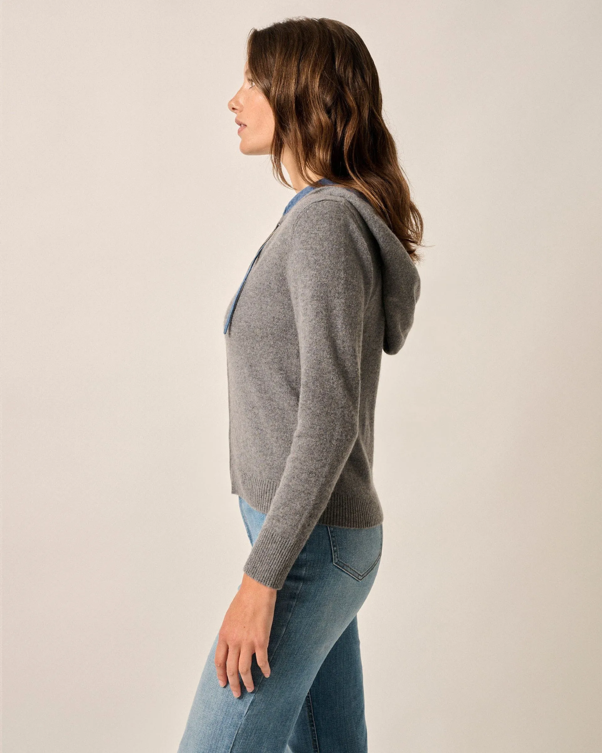 Amanda Cashmere Full Zip Hooded Sweater sold by Johnnie-O product image thumbnail 3