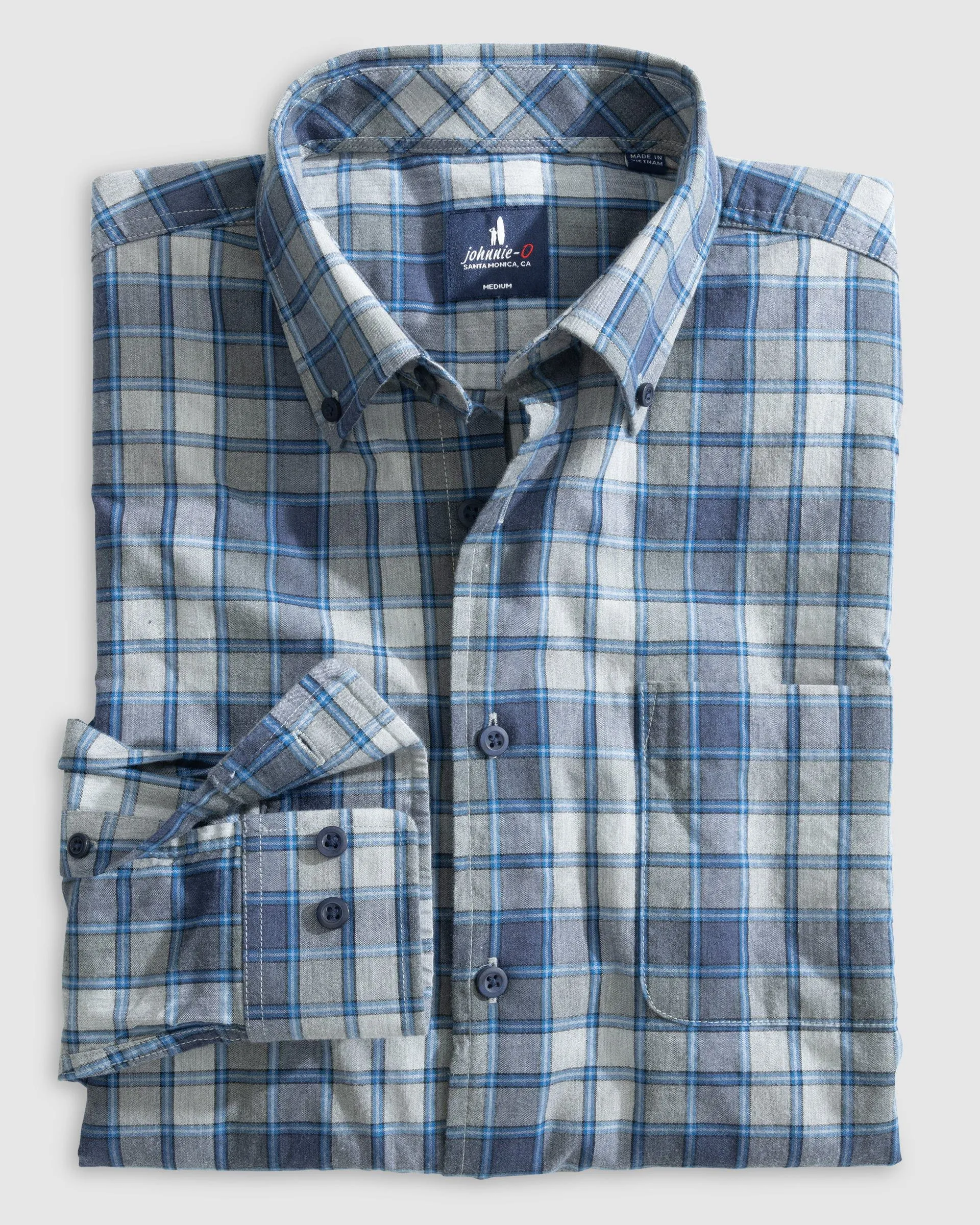 Tucked Cotton Blend Button Up Shirt - Benjamin sold by Johnnie-O product image thumbnail 5