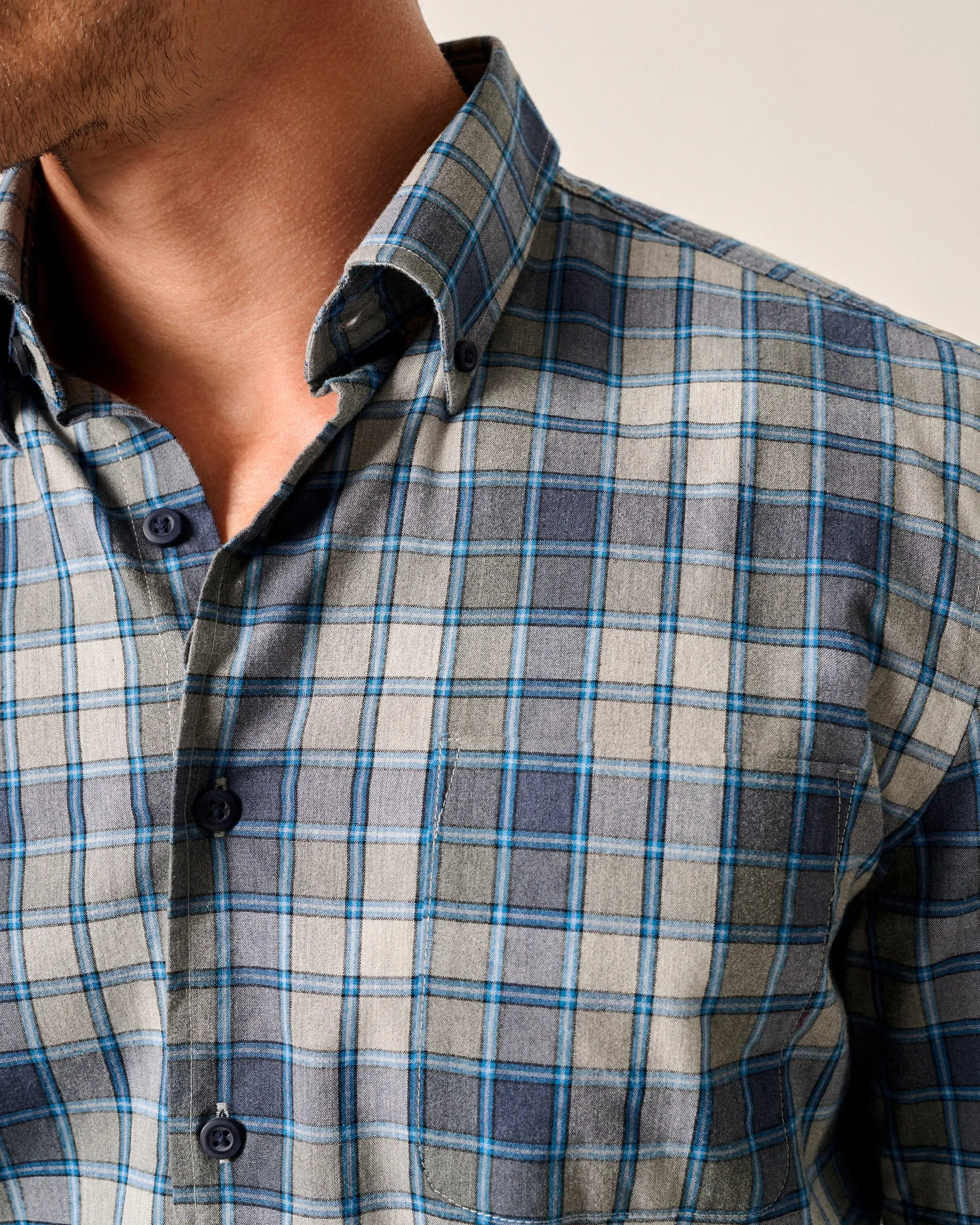 Tucked Cotton Blend Button Up Shirt - Benjamin sold by Johnnie-O product image thumbnail 4