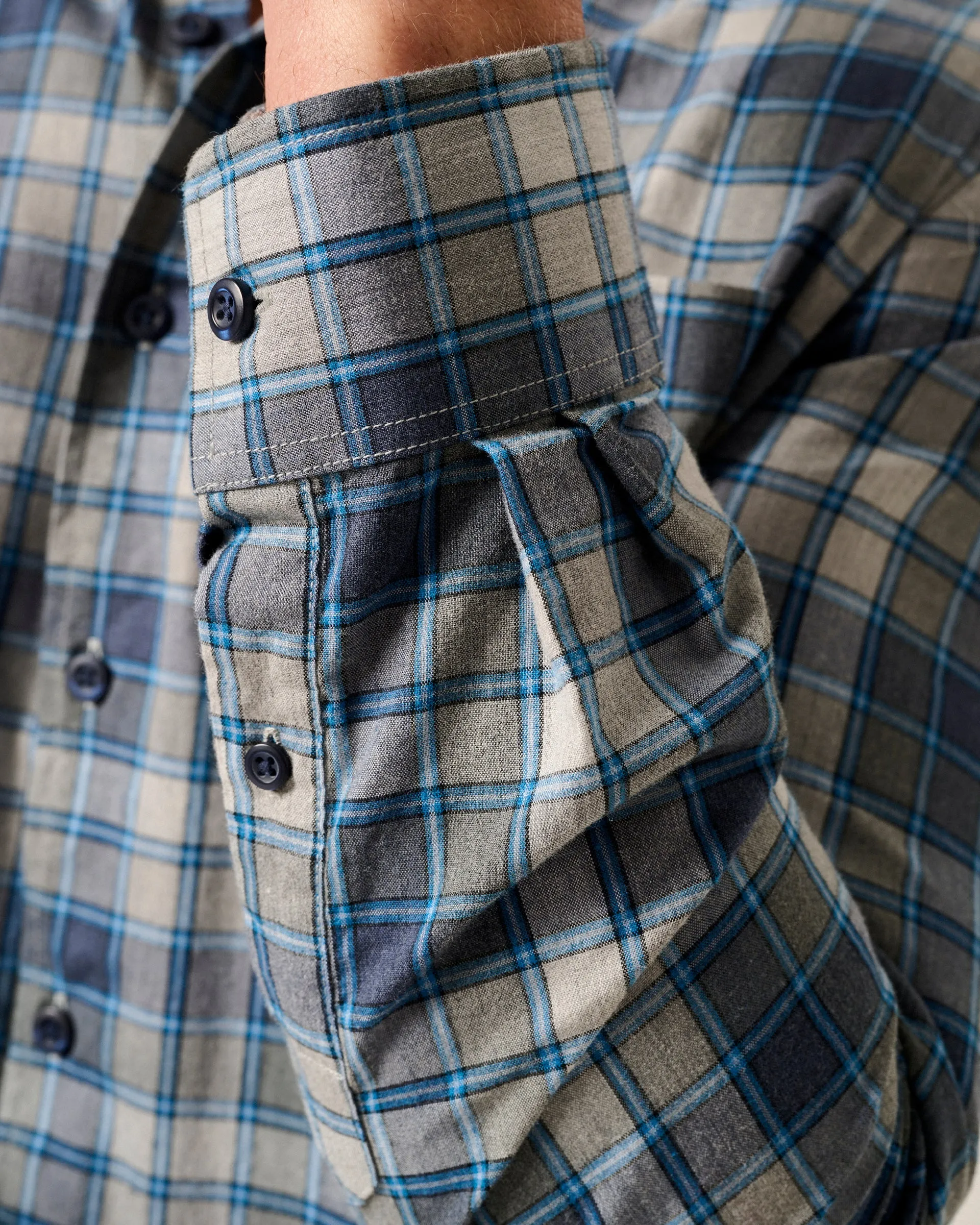 Tucked Cotton Blend Button Up Shirt - Benjamin sold by Johnnie-O product image thumbnail 3